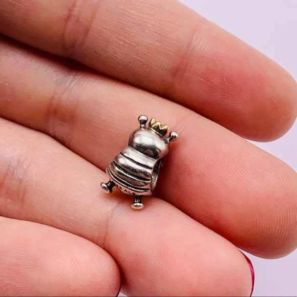 EUC Pandora 790227 Sterling Silver & 14k Yellow Gold Queen Bee Charm - Picture 8 of 9